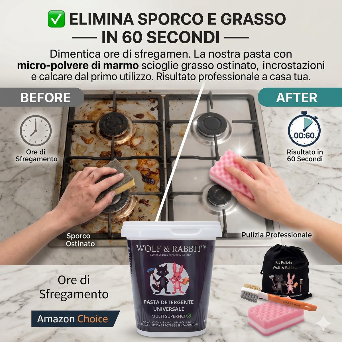 Wolf & Rabbit - Pasta Detergente Multiuso Professionale Naturale