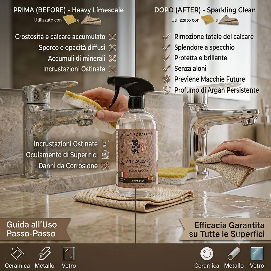 Wolf & Rabbit - Spray Anticalcare Naturale Profumato all'Argan 500ml