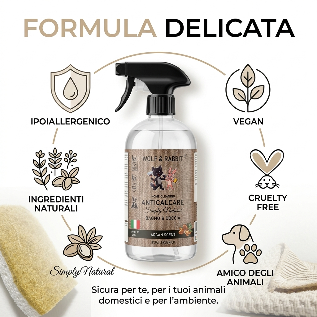 Wolf & Rabbit - Spray Anticalcare Naturale Profumato all'Argan 500ml